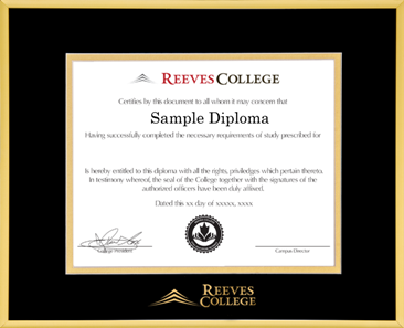 Satin gold metal diploma frame with double matting and gold embossed logo